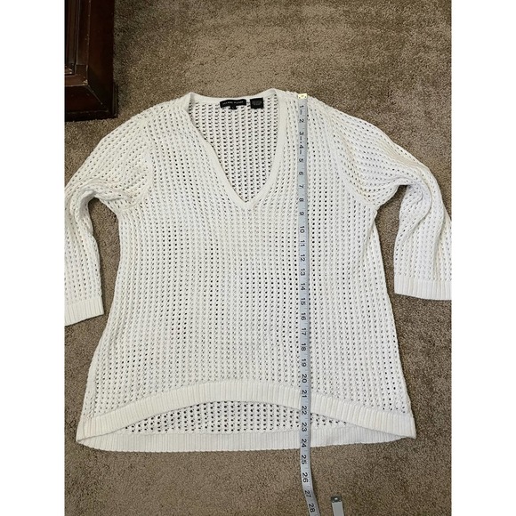Jeanne Pierre 100% Cotton White Knit Sweater Size L - Picture 5 of 6